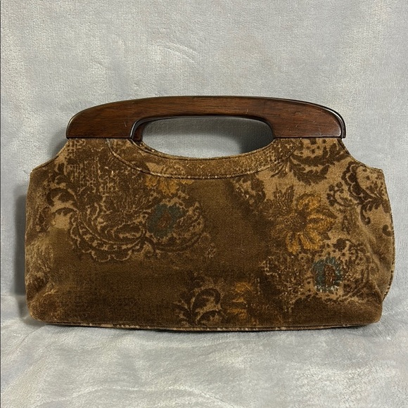 Forever by Fossil Vintage Velvet Handbag with Wooden Handles - Picture 2 of 7
